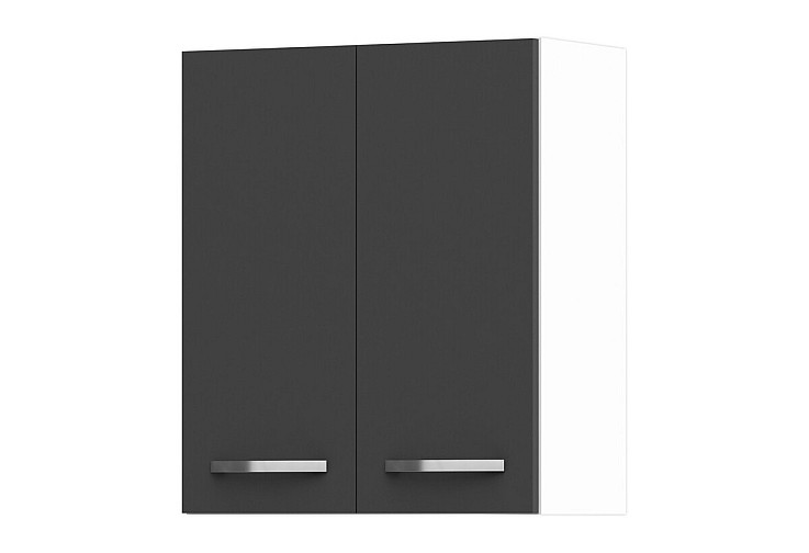 Горен кухненски шкаф с 2 врати Лорен G49, 60 см, антрацит мат, корпус бял