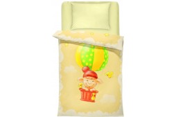 Бебешко спално бельо в жълто и екрю Балон 100% памук ранфорс