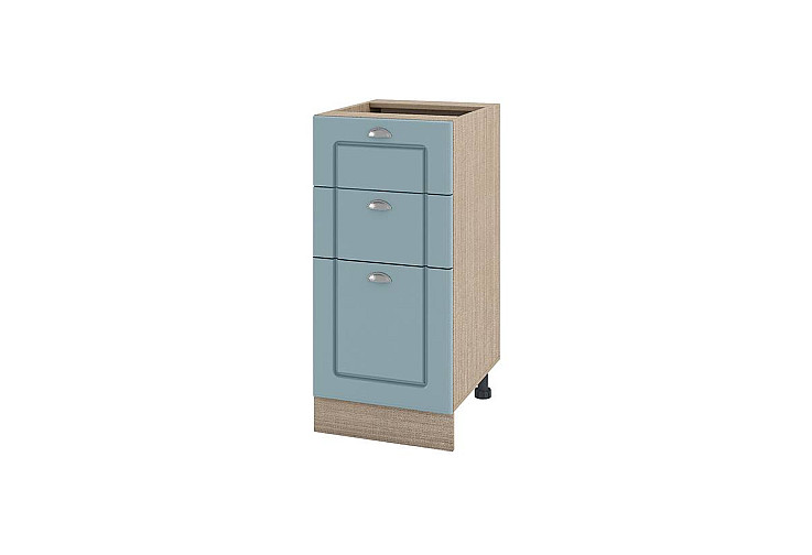 Долен кухненски шкаф с три чекмеджета Сити МФ-Деним мат-06-27 40 см десен