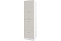 Колонен шкаф с четири врати за вградени фурна и микровълнова фурна Сити БС-48 бяло гладко / сатен 60 см