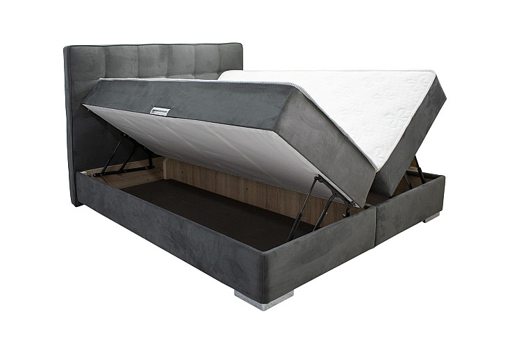 Тапицирано легло Boxspring сиво Belajio B4 Aria 17 K3