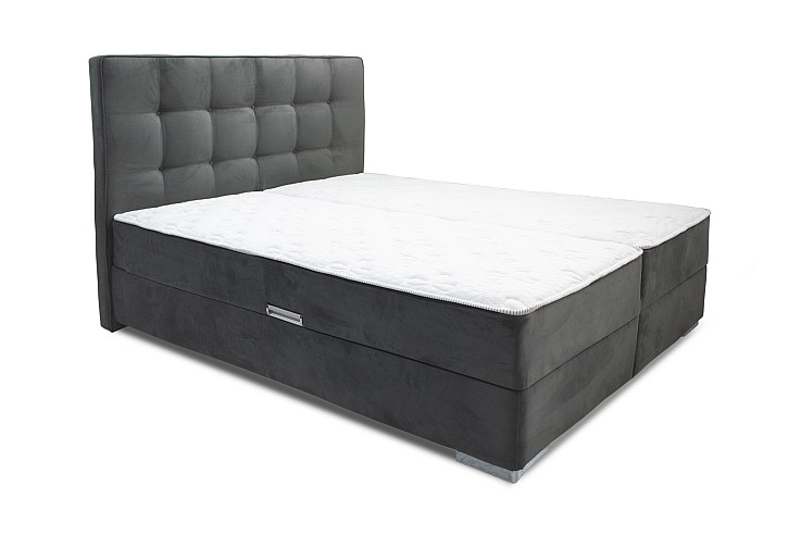 Тапицирано легло Boxspring сиво Belajio B4 Aria 17 K3