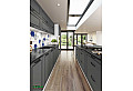 Кухня с остров Сити 997 бяло гладко / цимент мат