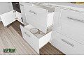 Кухня Сити 9120 бяло гладко / карбон мат / бяло гланц