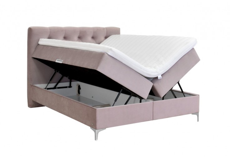 Боксспринг тапицирано легло Titto c матрак 160x200 см pink