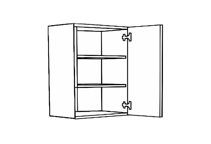 Кухненски шкаф горен с една врата IN MDF V60 1V бежов гланц