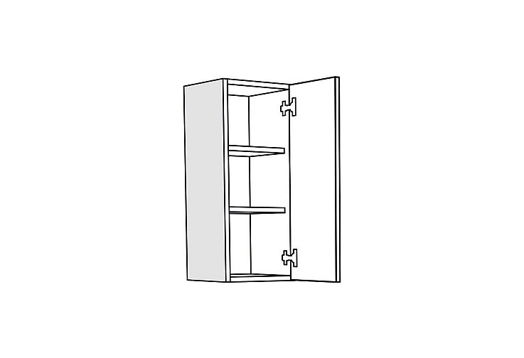 Кухненски шкаф горен с една врата IN MDF V30 бял гланц