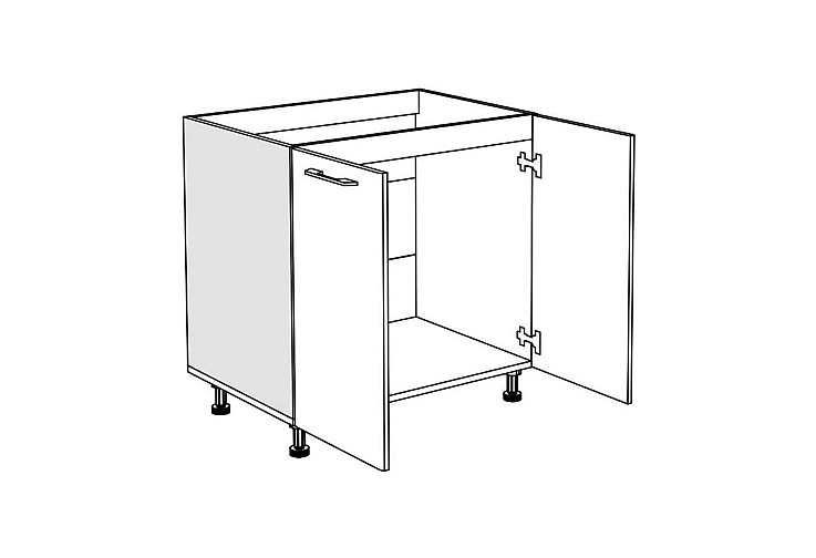 Кухненски шкаф долен за мивка IN MDF D80 S бял гланц