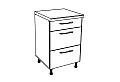 Кухненски шкаф долен с три чекмеджета IN MDF D60 3F кашмир гланц