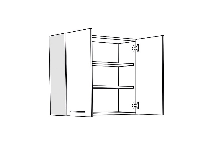 Кухненски шкаф горен с две врати IN MDF V80 бежов гланц