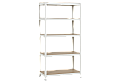 Метален стелаж КАРМЕН CR-1016 - 180х90х45 см, до 250 кг на рафт - бял
