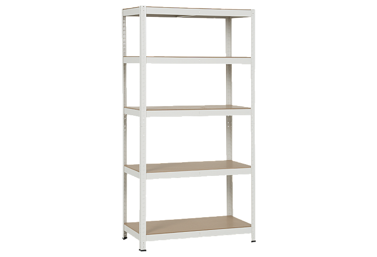 Метален стелаж КАРМЕН CR-1016 - 180х90х45 см, до 250 кг на рафт - бял