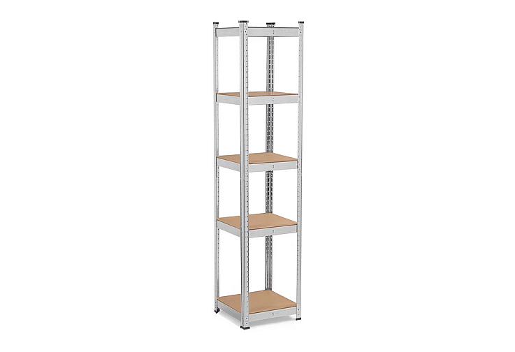 Метален стелаж КАРМЕН CR-1022, 180x40x40 см, до 70 кг на рафт - цинк