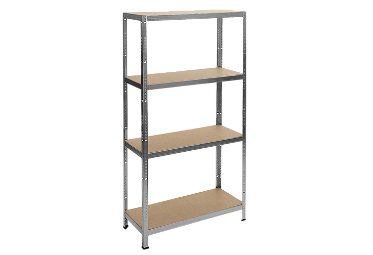 Метален стелаж КАРМЕН CR-1024 - 180x90x40 см, до 600 кг на рафт - цинк