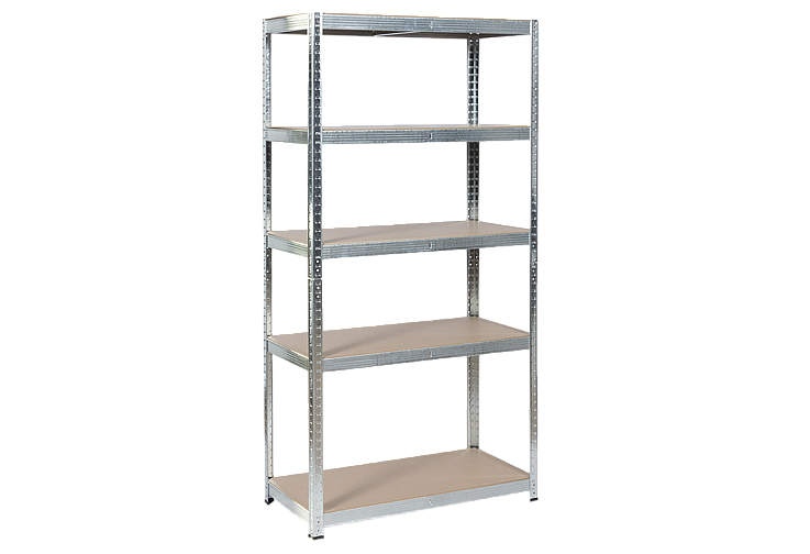 Метален стелаж КАРМЕН CR-1010 - 150х75х30 см, до 100 кг на рафт - цинк