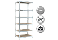 Метален стелаж STAR 213x90x60 см, до 250 кг на рафт - цинк