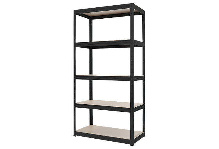 Метален стелаж STAR 180x90x45 см, до 275 кг на рафт - черен