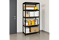 Метален стелаж STAR 180x90x45 см, до 275 кг на рафт - черен