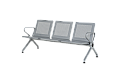 Посетителска пейка с 3 места КАРМЕН CR-1039-3 - сребърна