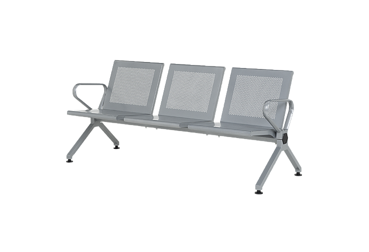 Посетителска пейка с 3 места КАРМЕН CR-1039-3 - сребърна
