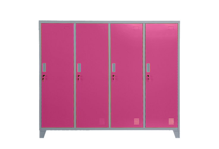 Метален шкаф КАРМЕН CR-1604-4 JZ - сив / розов