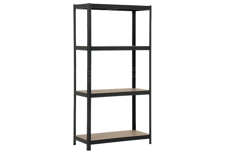 Метален стелаж КАРМЕН CR-1015 - 180х90х40 см, до 175 кг на рафт - черен
