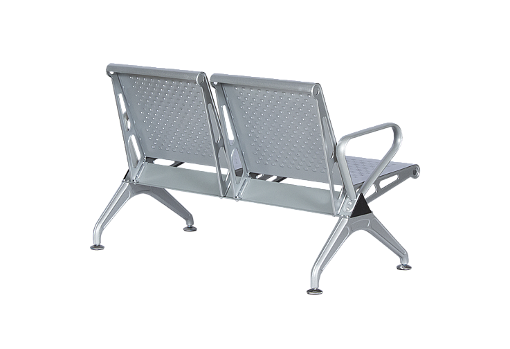 Посетителска пейка с 2 места КАРМЕН CR-1031-2 - сребърна