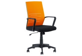 Работен офис стол КАРМЕН 7041- черен - оранжев