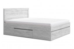 Двойно легло с чекмеджета ЛЕО 10 за матрак 160/200 см дъб бланко