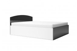 Двойно легло с повдигащ механизъм ЛЕО 6 за матрак 160/200 см антрацит гланц / бяло гланц