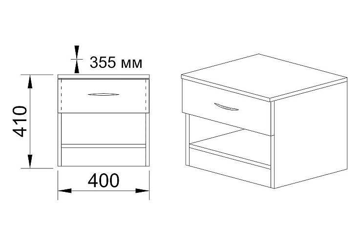 Нощно шкафче Сити 3007 орех адмирал