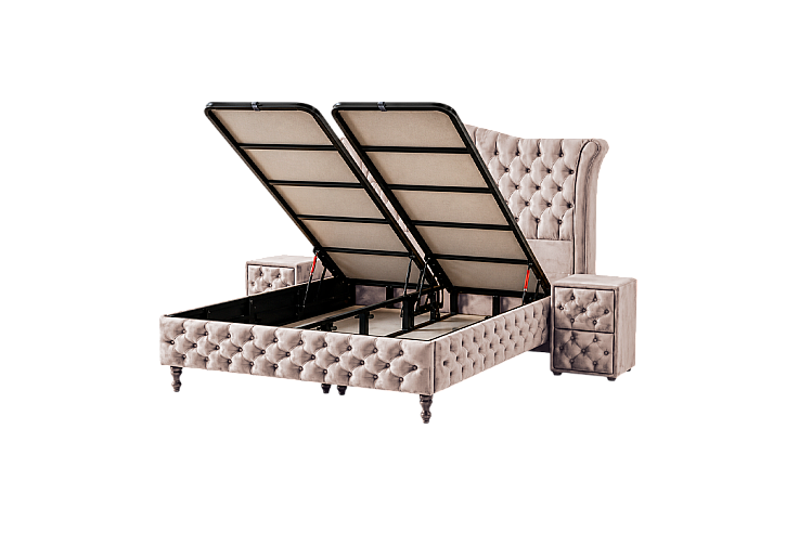 Тапицирана спалня с матрак DIMMAX 160 х 200 - крем 03