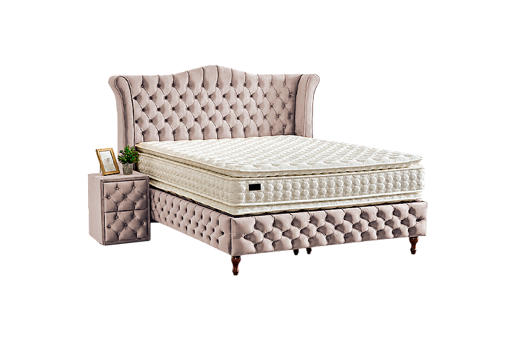 Тапицирана спалня с матрак DIMMAX 160 х 200 - крем 03