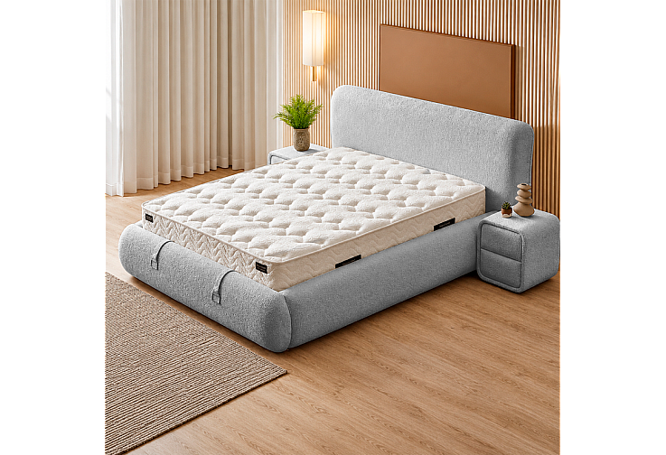 Тапицирана спалня с матрак RODOS PRO 160 х 200 - сив 18