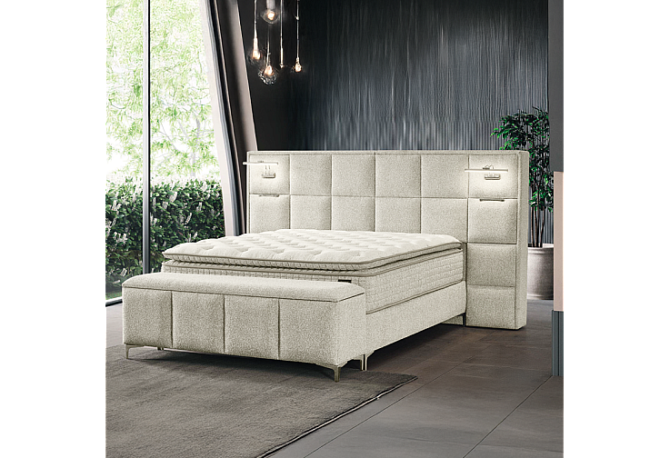 Тапицирана спалня с матрак I SLEEP 180 х 200 - шампанско 318
