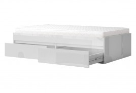 Легло персон и половина с чекмеджета ЛЕО 120 бяло гланц