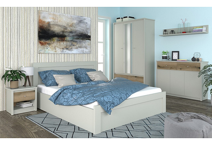Нощно шкафче KARIN NOC 1S кашмир / дъб евок