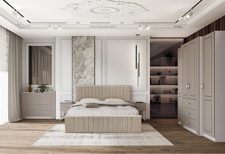 Четирикрилен гардероб Boutique кашмир / капучино мат