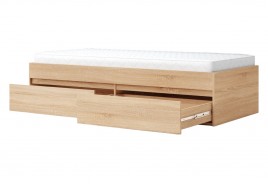 Единично легло с чекмеджета ЛЕО 90 за матрак 90/200 см дъб сонома