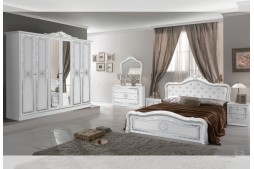 Спален комплект LUISA бяло / сребърно