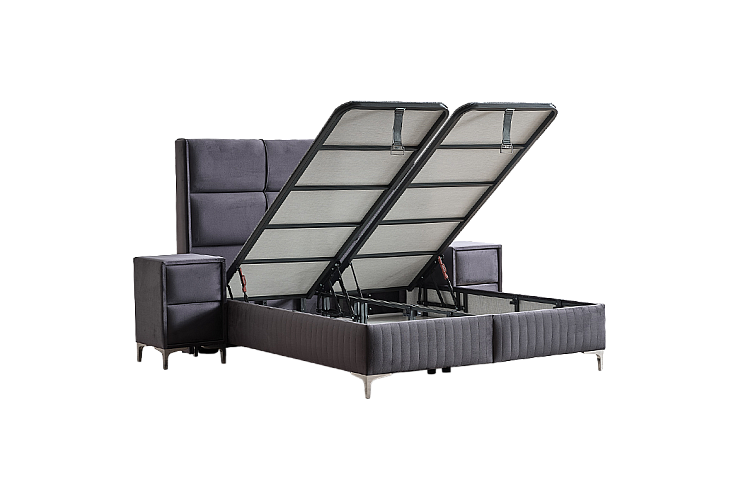 Тапицирана спалня с матрак BELLA 160 x 200 - графит 29