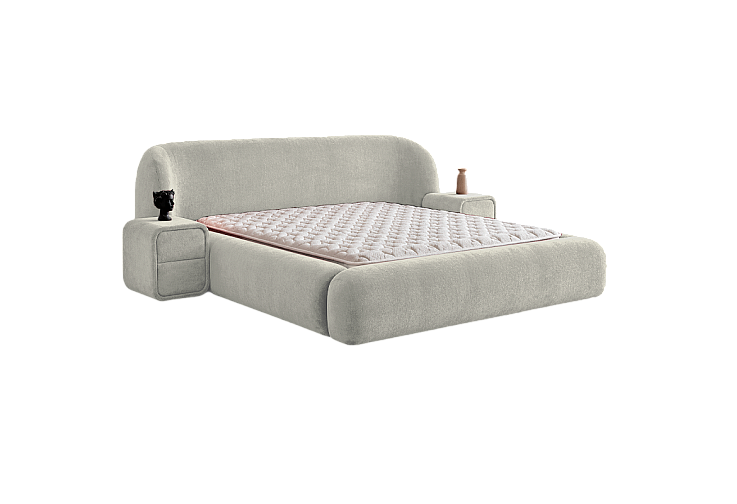 Тапицирана спалня с матрак BOHEM 160 х 200 - бежов 07