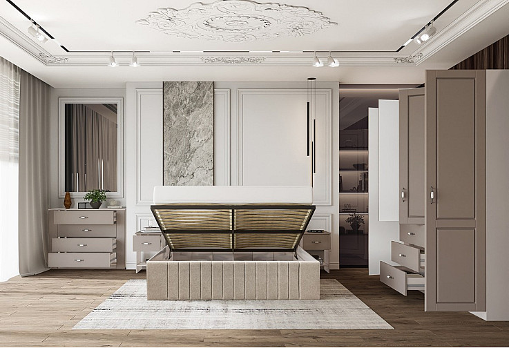 Тапицирано легло Boutique 180 / 200 кашмир / капучино мат