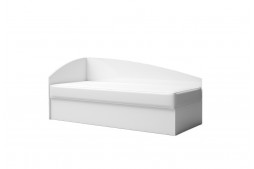 Единично легло с повдигащ механизъм ЛЕО 3 за матрак 82/190 см бяло гланц