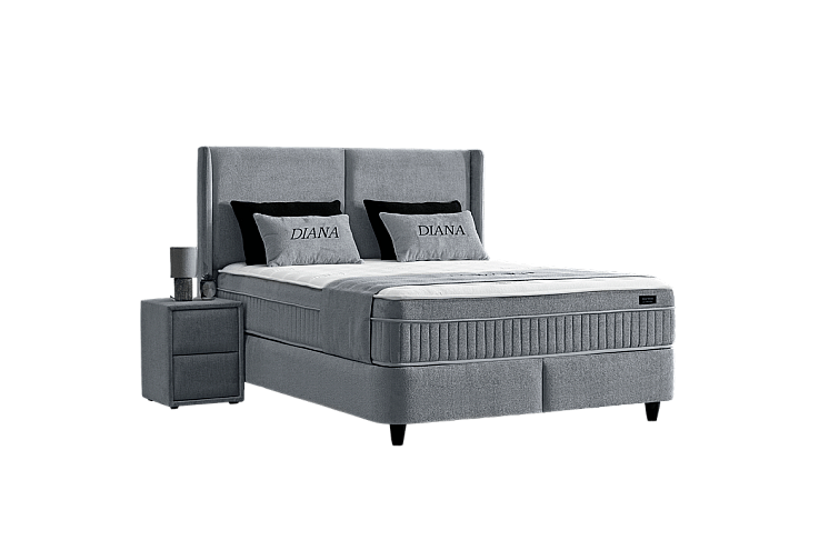 Тапицирана спалня с матрак DIANA 140 x 200 - тъмносив 328