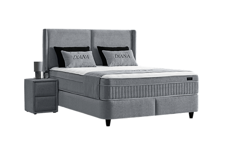 Тапицирана спалня с матрак DIANA 140 x 200 - тъмносив 328