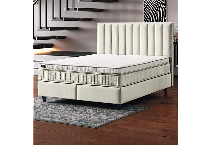 Тапицирана спалня с матрак PERRY LUX 160 x 200 - крем 01