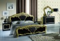 Спален комплект EVA черно / златно с шесткрилен гардероб