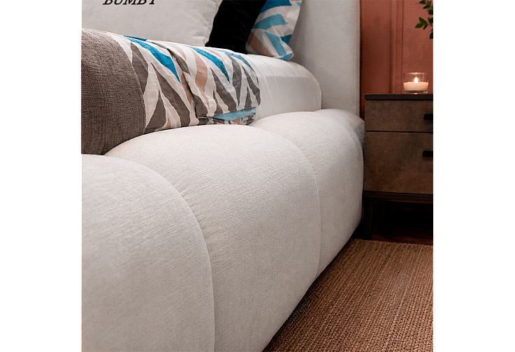 Тапицирана спалня с матрак BUMBY 160 x 200 - бял 01
