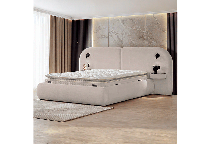Тапицирана спалня с матрак ELYSIA 160 х 200 - мистичен пясък 28
